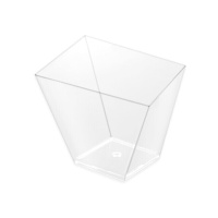 7,5 x 7 bol asymétrique carré en plastique transparent - 25 pcs.