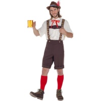 Costume d'oktoberfest allemand brun pour hommes