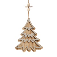 pendentif arbre de Noël en bois, 12 cm