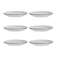 Assiette grecque bleue de 24 cm - 6 pièces