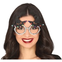 Lunettes de sorcières avec chapeaux et paillettes