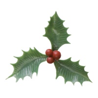 Décor de Noël en forme de feuille de houx et de trèfle 5 cm - Dekora - 72 pcs.