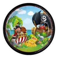 Assiettes Pirate Aventurier 23 cm - 8 pcs.