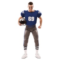 Costume de joueur de football américain pour homme bleu