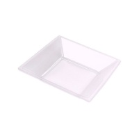 Assiettes creuses carrées transparentes de 17 cm - Maxi Products - 4 unités