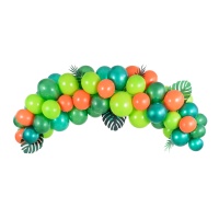 Guirlande de ballons verte et orange 2 m - PartyDeco - 61 unités