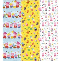 Papier d'emballage Peppa Pig assorti 2,00 x 0,70 m - 1 pc.