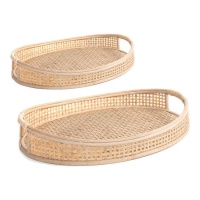 Plateau de service en bambou ovale - DCasa - 2 pcs.