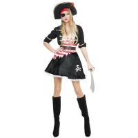 Costume de corsaire pirate noir pour femme