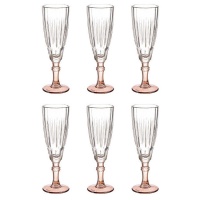 Verre à champagne de 170 ml avec base brune - 6 pièces.