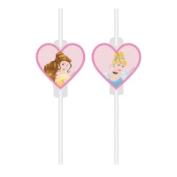 Pailles Princesse Disney 22 cm - 4 pièces