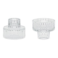 Porte-bougies en verre 2 en 1 de 6,5 x 5,5 cm - 4 unités