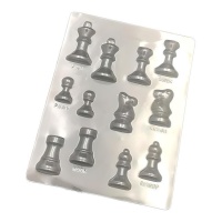Moule à chocolat pour pièces d'échecs - Pastkolor - 12 cavités