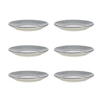 Assiette japonaise à vagues 20 cm noire - Vessia - 6 pcs.