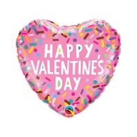 Ballon coeur rose Happy Valentines Day46 cm - Qualatex