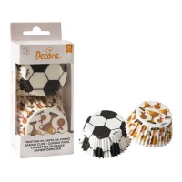 Capsules et trophées pour cupcakes en forme de ballon de football - Décorer - 36 pcs.