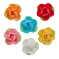 Gaufrettes de fleurs colorées 4 cm - Dekora - 80 unités