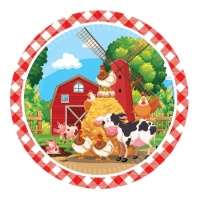 Assiettes d'animaux de la ferme 23 cm - 8 pcs.