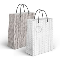 Sac cadeau 45 x 33 x 10 cm texture laine - 1 pc.