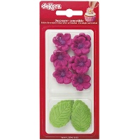 Figures de sucre de fleurs et de feuilles - Dekora - 13 unités