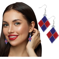 Boucles d'oreilles losange style Harley Quinn