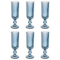 Verres à Champagne 160 ml rainurés verticalement - 6 unités