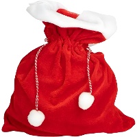 Sac du Père Noël en velours 30 x 40 cm