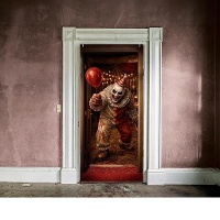 Décoration de porte clown tueur 1,80 x 0,80 m