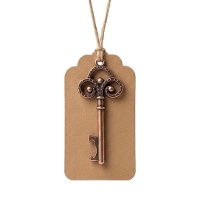 Ouvre-bouteille vintage couleur bronze avec étiquette kraft - 1 unité