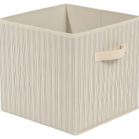 Panier de rangement 30 x 30 x 29 cm, rayures beige