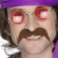 Moustache marron à pointes fines