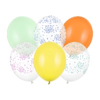 Mix de ballons confettis pastel