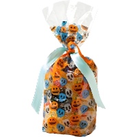 Sac pour bonbons citrouilles et crânes de 12,5 x 24 cm - 20 unités