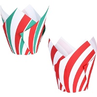 Capsules en papier tulipe pour muffins en canne de bonbon - PME - 24 unités