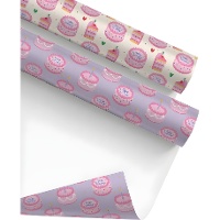 Papier cadeau motif gâteaux 200 x 70 cm - 1 rouleau