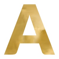 Lettre A dorée en polystyrène - grand format 60 cm
