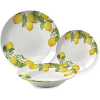 Service de table motif citrons - 18 pièces