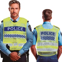 Gilet de police routière jaune pour adulte