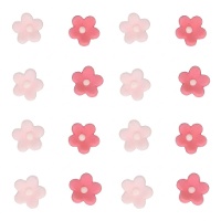 Figurines en sucre de fleurs de marguerites dans des tons roses de 1,4 cm - FunCakes - 64 unités