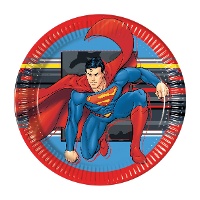 Assiettes Superman de 23 cm - 8 unités