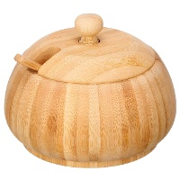 Sucrier en bambou avec cuillère