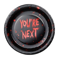Assiettes ensanglantées Halloween 23 cm - 6 unités