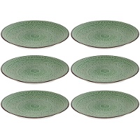 Plat de 27 cm en grès mandala rose - Vessia - 6 unités