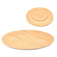 Plateau rotatif rond en bambou 50,5 cm pour apéritifs