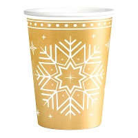 Gobelets de 270 ml Winter doré - 6 unités