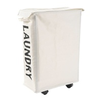 Panier à linge à roulettes 39 x 20 x 57 cm coloris naturel