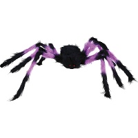 Araignée de 75 cm noire et colorée poilue