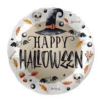 Ballon Joyeux Halloween avec chapeau de sorcière de 43 cm - Premioloon