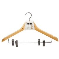 Cintres en bois avec pince pour pantalon - 2 unités