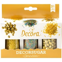 Kit de sprinkles assortis dorés et multicolores - 85 gr